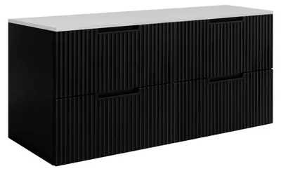 Image de Meuble de salle de bains, noir/blanc, 120 (2 x 60) x 58,6 x 46 cm