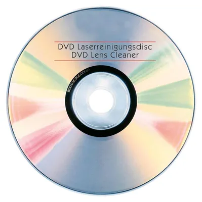 A DVD lens cleaner disc is shown on a white background.