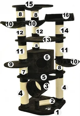 Produktbild von Sisal Kratzstamm für Serie Gigant - Sisal Plüsch schwarz - 15 cm Ø - 30 cm Länge