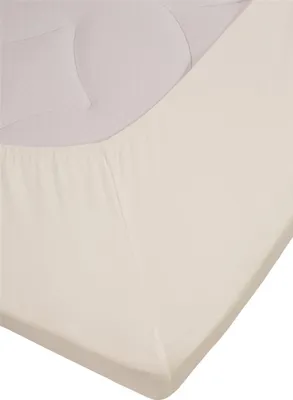 Produktbild von Beddinghouse Spannbettlaken BH Jersey Stretch TDS_Off-white_UV_UV_160x200/220 160 x 200/220 cm, Pocket depth: 25 cm, Split: 85 cm 1 Splittopper-Spannbettlaken