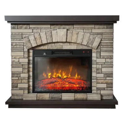 Zdjęcie produktu dla Kominek elektryczny 3d AMBAR Stone ElectricSun, z dźwiękiem, 3 kolory, z aplikacją, L107xH90cm