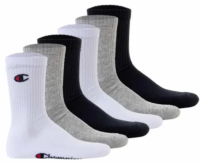 Image de Chaussettes unies Champion, 6 Paar - Crew Socken Basic Blau/Weiß/Grau EU 43-46