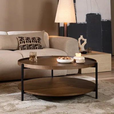 Produktbild von Bronx71 Couchtisch Rio rund Ø 90 cm Eiche dunkel