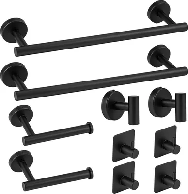 Produktbild von Handtuchhalter Set aus Edelstahl für das Badezimmer, 10-teilig, platzsparend und modern