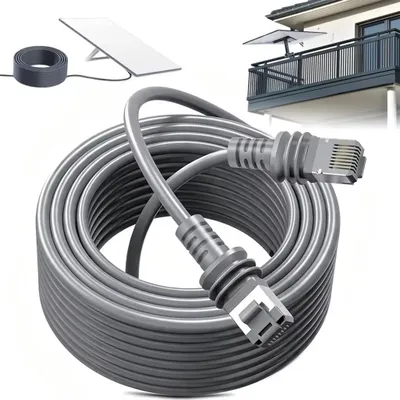 Zdjęcie produktu dla Kabel Ethernet - CAT 6 - 15 metrów - Do użytku na zewnątrz - Wodoodporny - Odporny na warunki atmosferyczne - RJ45