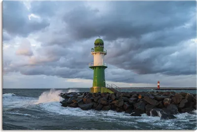 Produktbild von ARTland Leinwandbild Mole in Warnemünde III Größe: 90x60 cm