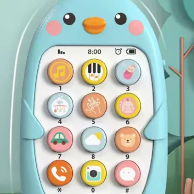 Immagine prodotto di Telefono giocattolo per bambini, simulazione educativa precoce, musica, telefono giocattolo per bambini da 1 a 3 anni, blu