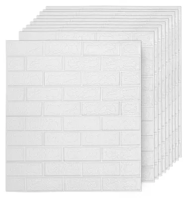 Produktbild von Peviasot 10 Stück 3D Wandsticker selbstklebend Weiß PE Schaumstoff 77x70cm für Wohnzimmer Schlafzimmer Küche Bad