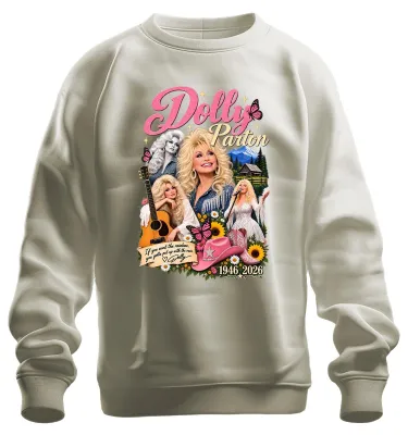 Immagine prodotto di Felpa con cappuccio, stile casual, con l'immagine di Dolly Parton, leggenda della musica country, dal 1946 al 2026, ispirata a Nashville, colore naturale, taglia 3XL