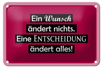 Produktbild von Blechschild Spruch  18x12cm Ein Wunsch ändert nichts
