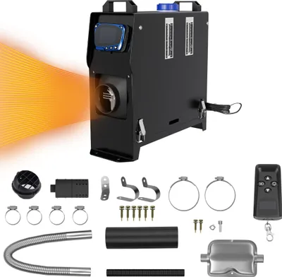 Obrázok produktu pre TRMLBE Dieselové kúrenie 12 V 8 kW Stojanové kúrenie Dieselový ohrievač vzduchu s LCD displejom a diaľkovým ovládaním pre kempovanie, dielňu, sklad, interiér (modro-čierny)