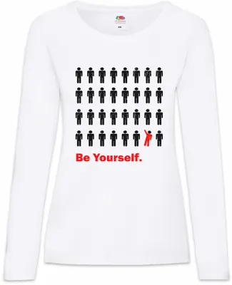 Produktbild von Urban Backwoods Be Yourself, Damen Langarmshirt, Farbe: Weiß, Größe: M