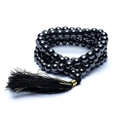 Image de Mala Hématite Qualité Aa 108 Perles + Sachet Brocart - 0,7 Cm