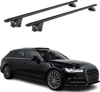 Produktbild von Dachträger Grundtäger für Audi A6 C7 Avant 2011-2018 100kg Alu Schwarz 2 tlg ABE