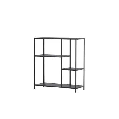 Productafbeelding van Puno wandkast 4 planken zwart.
