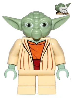 Image de LEGO Minifigurine Yoda - Clone Wars, cheveux blancs – Star Wars (sw0685) – neuve