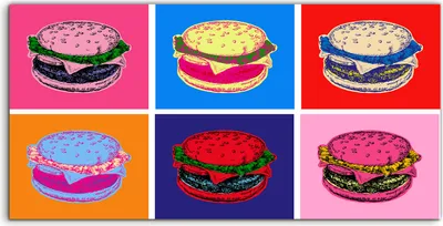 Produktbild von Coloray Acrylbild 120x60  Wandbild Acrylbilder Moderne Pop Kunst Stil Burger