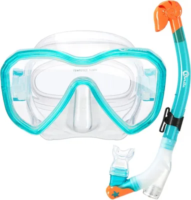 Produktbild von Kinderschnorchelset, 3-Kanal-Schnorchel, ausfallsicher, beschlagfrei, für Schwimmen