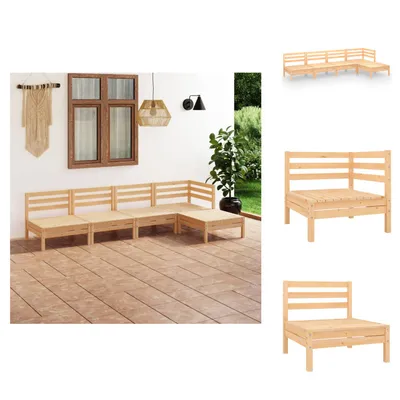 Produktbild von vidaXL 5-tlg. Garten-Lounge-Set Massivholz Kiefer -  Gartenmöbel-Sets