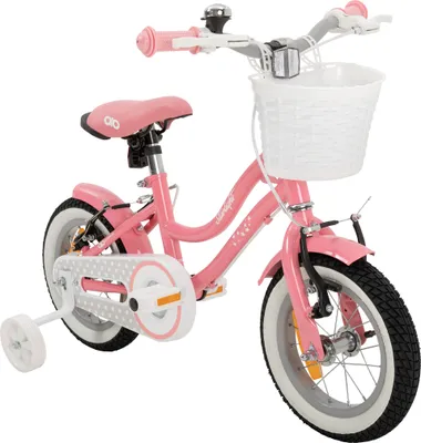 Produktbild von Actionbikes Kinderfahrrad Starlight 12 Zoll | Kinder Fahrrad - V-Brake Bremsen - Kettenschutz - Fahrradständer - 2-5 Jahre (Rosa)