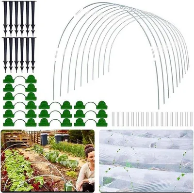 Produktbild von Famanu Pflanzentunnel DIY-Set - 18 große Rohre, 12 Clips, 12 Erdanker