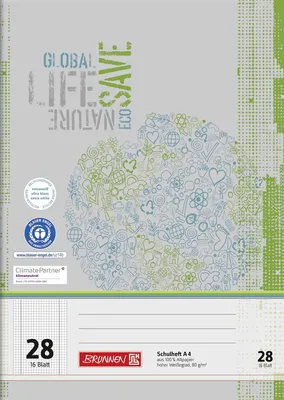 Zdjęcie produktu dla 25X BRUNNEN 104412801 Schulheft A4 Lin 28 16Bl RCP