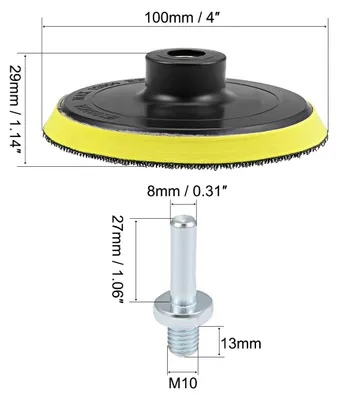 Produktbild von 2Stk 4" Klett Schleifteller Schleifen Polierteller M10 Bohreradapter Exzenterschleifer Polierpuffer