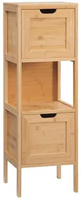 Produktbild von Bambus-Bücherregal mit 2 Fächern und 1 Schubfach - Natürliche Aufbewahrungslösung 30 x 30 x 90 cm