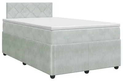 Immagine prodotto di vidaXL Letto a molle con materasso grigio chiaro 120 x 200 cm in velluto