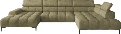 Produktbild von Plaza Ecksofa in U-Form, Rechte Seite | Funktional Komfortable Schlaffunktion Verstellbare Kopfstützen Verstellbarer Sitz Wellenfedersystem Hochelastischer Schaum 385x216 cm | Esche