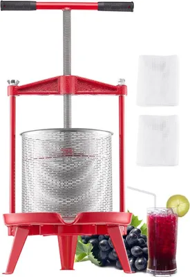 Obrázok produktu pre Ručný lis na ovocie na výrobu vína 3,69 galóna/14 litrov z nehrdzavejúcej ocele