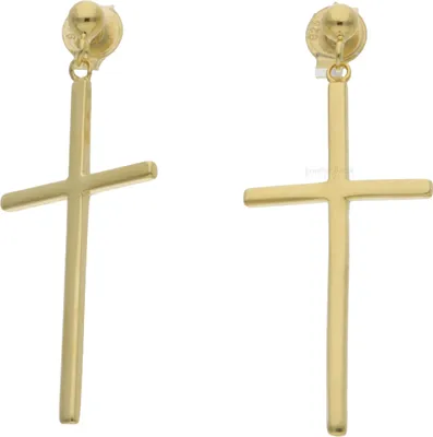 Produktbild von Ohrhänger Silber 925 Gold plattiert Kreuz JL51-06-0047 JuwelmaLux