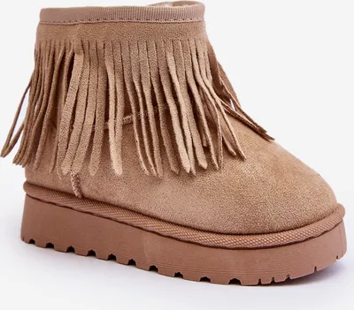 Produktbild von Kinder Schneestiefel Mit Verzierter Fransen Beigefarbene Nimia 31
