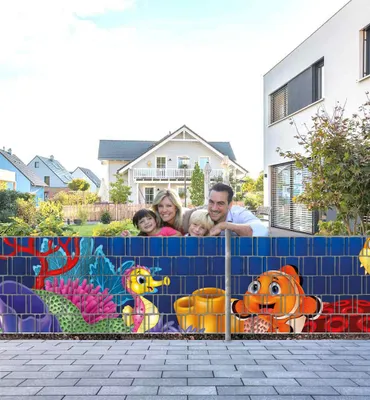 Produktbild von Sichtschutzstreifen Meerestiere Kinder Sichtschutz Garten Zaun - Teil1 - 5 Streifen - 250x100cm