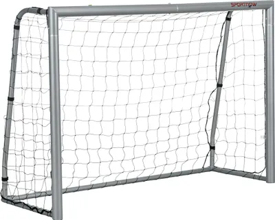 Zdjęcie produktu dla Bramka piłkarska SPORTNOW z siatką PE, bramka piłkarska dla dzieci i dorosłych, 240 x 85 x 160 cm, stal, PE, do ogrodu, do treningu piłkarskiego, kolor szary