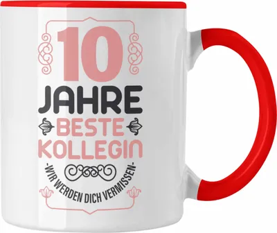 Produktbild von Trendation - 10 Jahre Kollegin Jubiläum Geschenk Idee (Rot)