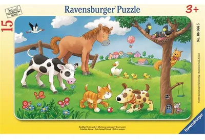 Image de 15 pièces Ravensburger Kinder Cadre Puzzle Les amis des animaux câlins 06066