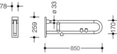 Produktbild von HEWI 801.50B515 97 SK-Griff, drehb., matt, E-Ausf.,