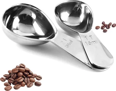 Image de CANDeal Set de 2 cuillères à café Endurance en acier inoxydable 18/8 Cuillères à café, cuillères à café pour le café, le thé, la pâtisserie, la mesure de la cuisson, 1 cuillère à soupe (15 ml) & 2 cuillères à soupe (30 ml) Exactement