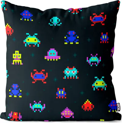 Produktbild von VOID Pixel Invaders Retro Game Kissenbezug Kissenhülle Sofakissen Kissen Deko Outdoor-Kissen Dekokissen