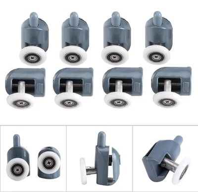 Produktbild von Set mit 8 Schiebetürrollen für Duschen, 23 mm Rollen für Badezimmerkabinen