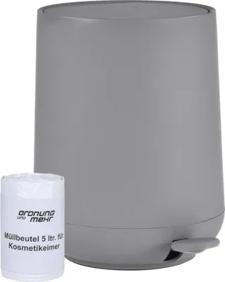 Produktbild von Zone Denmark Nova Pedaleimer Mülleimer Kosmetikeimer Badeimer Treteimer 5 Liter grau inkl 1 Rolle Beutel