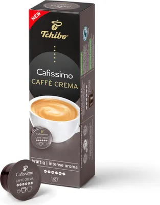 Produktbild von Tchibo Cafissimo Caffè Crema kräftig Kaffeekapseln, 10 Stück (Kaffee, intensiv mit kräftigen Röstaromen), nachhaltig & fair gehandelt
