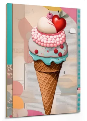 Immagine prodotto di Decorazione da parete in stile vintage con tema dei gelati