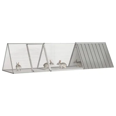 Immagine prodotto di Gabbia per conigli grigia 302,5x80,5x71 cm in acciaio zincato