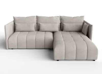 Produktbild von AX LIVING Beige Ecksofa mit Schlaffunktion und Bettkasten Cosmova 248