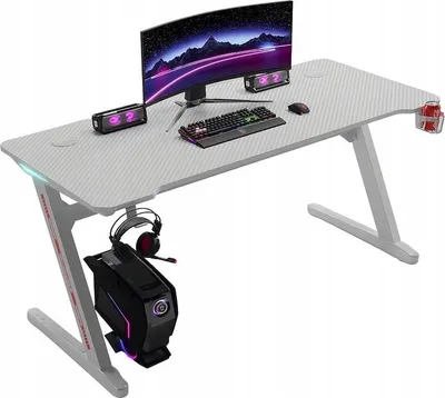Immagine prodotto di Ekspand | Tavolo da gioco - Bianco - 140x60x75 Cm - Illuminazione Rgb - Portabicchieri