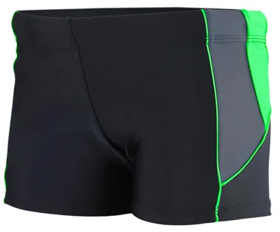 Produktbild von Aquarti Herren Badehose Kurz mit Kontrastpaspel, Farbe: 07 Schwarz / Graphit / Grün, Größe: L