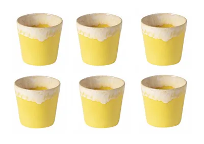 Immagine prodotto di Tazze Costa Nova Grespresso Lungo – Set da 6 – Gialle – Tazze da caffè da 7,5 cm