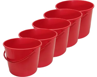 Kunststoff-Eimer 6 L, 5er-Pack, stapelbar, vielseitig
